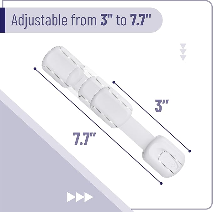 Bates- Child Safety Strap Locks, 12 Pack, White Baby Cabinet Locks, Toilet Locks Baby Proof, Child Proof Drawer Locks, Cabinet Baby Locks for Cabinets, Child Proof Cabinet Locks, Drawer Child Locks