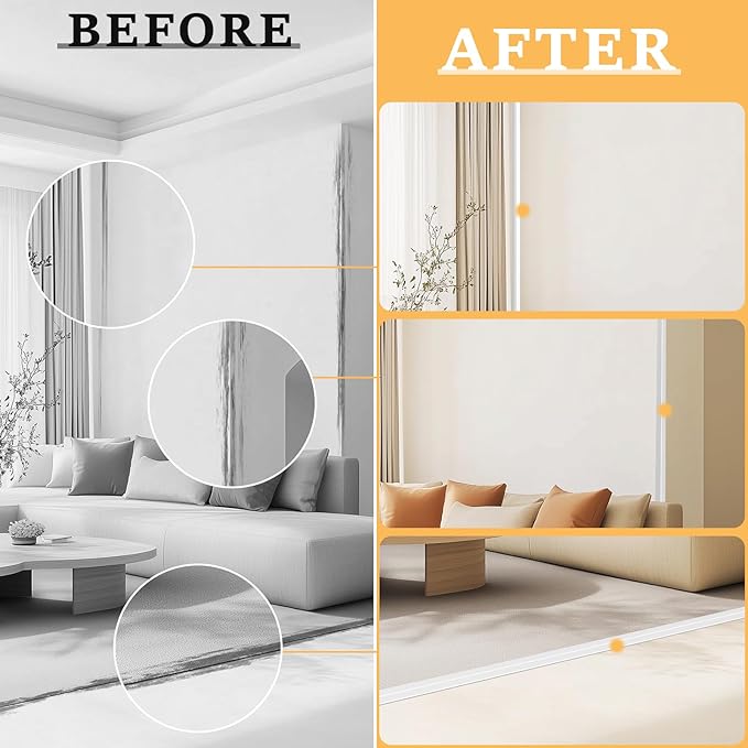 Symyda Flexible Wall Corner Guard (10.8ft) – Child & Pet Safe Edge Guards, Paintable & Removable Without Damage - Self-Adhesive Edge Protector for Baby Proofing, Furniture & Curved Corners (White)