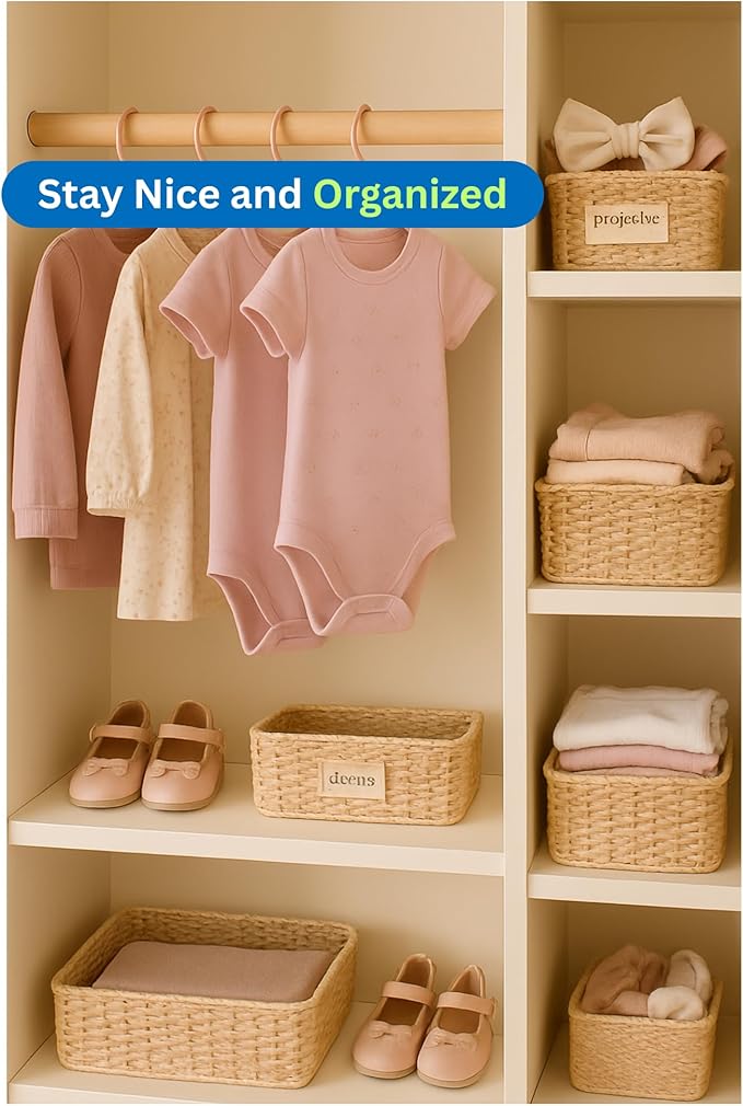 50 Pack Baby Hangers – Includes 8 Closet Dividers – Non-Slip Durable Hangers for Infant Clothes & Nursery Organization (Pink, 50)