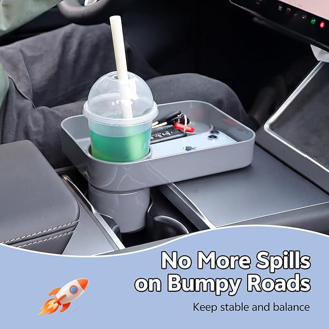 Car Seat Snack Tray for Kids Toddler Travel,Cup Holder Expander for Car,Toddler Travel & Road Trip Accessory for Mess-Free Snacking in The Car (Gray)