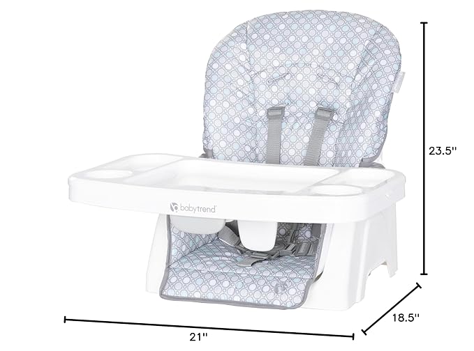 Baby Trend Adapt SpaceSaving Booster High Chair, Pebblestone Aqua