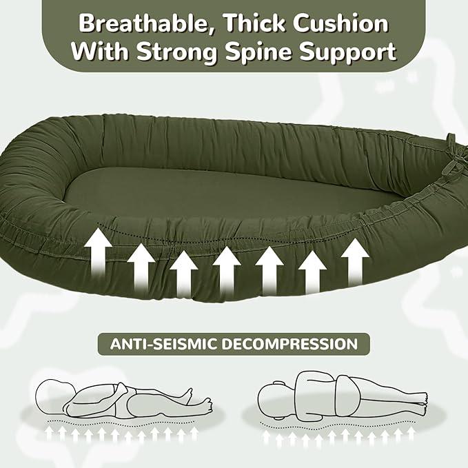 EAQ Baby Lounger, Infant Lounger for Newborn,Portable Baby Nest Cover Breathable & Soft, Newborn Essentials