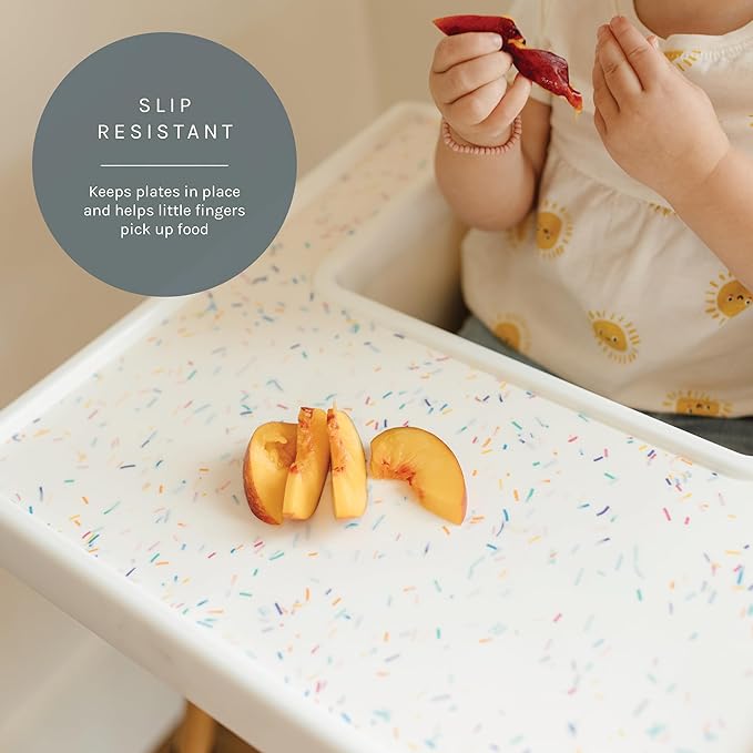 Yeah Baby Goods Placemats Compatible with The IKEA Antilop Highchair (Rainbow Sprinkles) - Food-Grade Silicone Highchair Tray Mat – Easy to Clean, High Chair Accessory