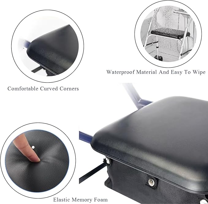 HMZ Rollator seat Cushion,Replacement seat for rollator Walker 12"x12",Rolling Walkers Replacement Parts.(1Ea Black)