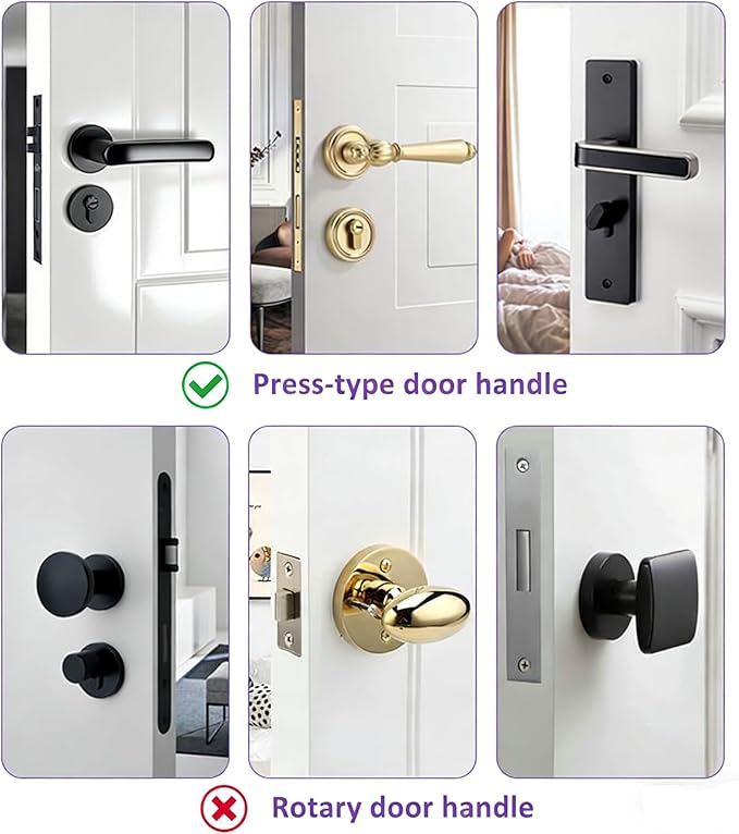 Door Handle Baby Proof, 2 Pack Door Lever Lock Child Proof No Drilling, Strong 3M Adhesive Child Safety Locks for Doors Cabinet Simple Install and No Tools Needed, White