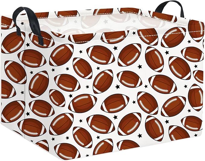 TIBAOLOVER Rectangular Football Basket Kids Baby Storage Basket Cute Kids Toy Storage Bin Organizer Shelf Book Sports Footballl Room Decor(Football)