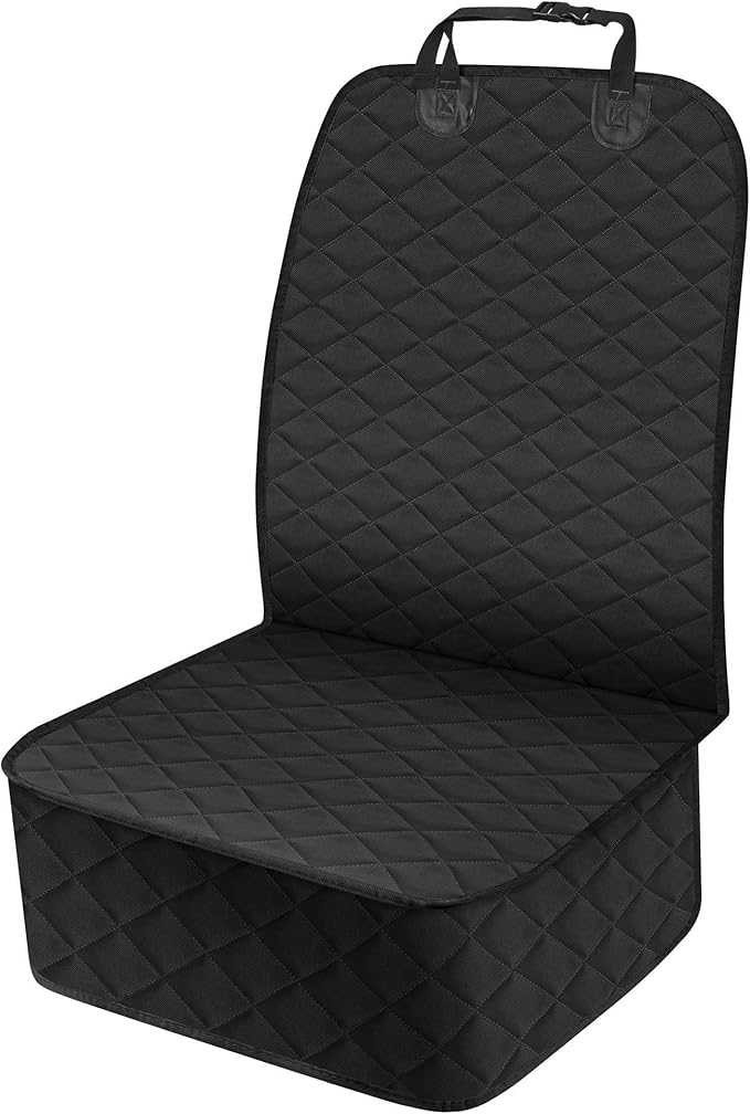 NECKORY Dog Car Seat Cover, Front Dog Car Seat Cover Nonslip Scratch-Proof Waterproof Pets Car Seat Covers SUV, Trucks, Sedans Car Seat Protector for Dogs - M, Black