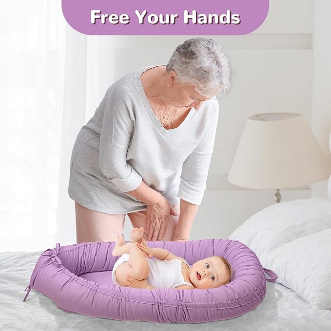 EAQ Baby Lounger, Infant Lounger for Newborn,Portable Baby Nest Cover Breathable & Soft, Newborn Essentials