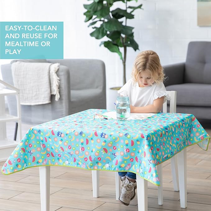 Bumkins Baby Splat Mat for Under High Chair, Babies Toddlers Eating Mess Mat, Waterproof Reusable Cloth for Arts and Crafts, Playtime for Kids, Floors or Tables, Fabric 42inx42in, Sanrio Hello Kitty