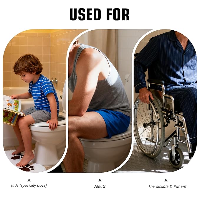 Toilet Pee Splash Guard – Urine Deflector Blocks Leaks Center Strap with Built-in O-Ring | Comfortable Pee Shield for Toddlers, Potty Training & Elderly | Fits Most Toilet Seats (2, 11.4x6.3inch)