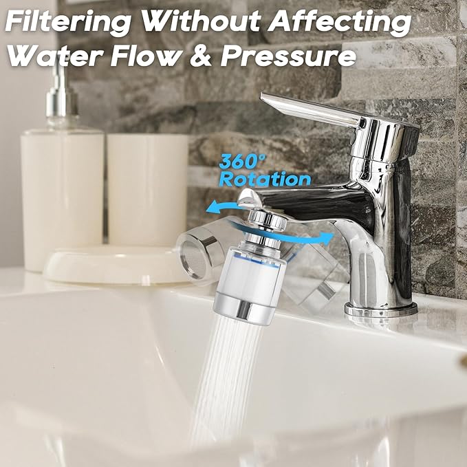 Longing Home Rotating Faucet Extender Sink Aerator, Sink Filter Water Faucet, 360 ° Faucet Extender, With Universal Converter, Swivel Multifunctional Robotic Arm for Home Kitchen Bathroom - 2 Pcs