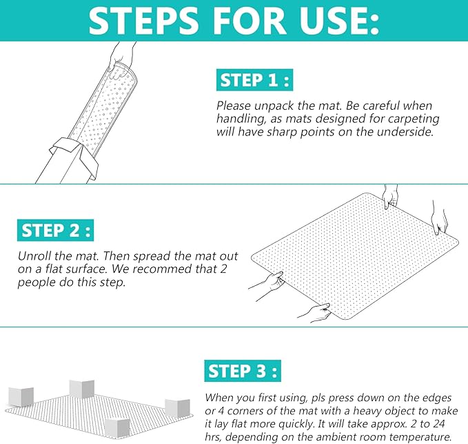 Office Chair Mat for Low Pile Carpet with Lip, 48" x 60" Clear Heavy Duty Plastic Floor Protector for Smooth Rolling Desk & Computer Chairs, Under Desk Chair Mat for Home Office
