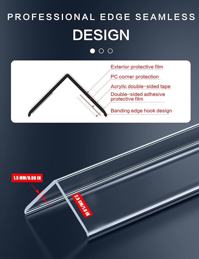 6PCS Clear Self-Adhesive Wall Corner Protectors，Corner Guards & Edge Protector for Wall Door Frame Cabinet Baseboard & Door, Table, Stair(32" X 1.0")