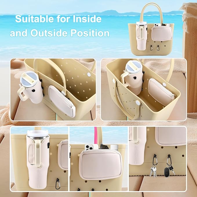 4PCS Organizer Holder for Bogg Bag, Accessories for Bogg Bags, Phone & Cup Holder compatible with Bogg Bag Original, Bag is not included