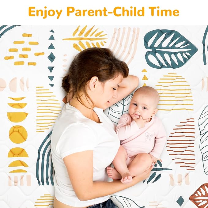 Baby Play Mat for Floor 50 * 50 inch, Extra Thick Soft Cushioning Foam Mat for Kids, Non Slip & Washable Crawling Mat for Toddler, Padded Play Mat for Baby Tummy Time