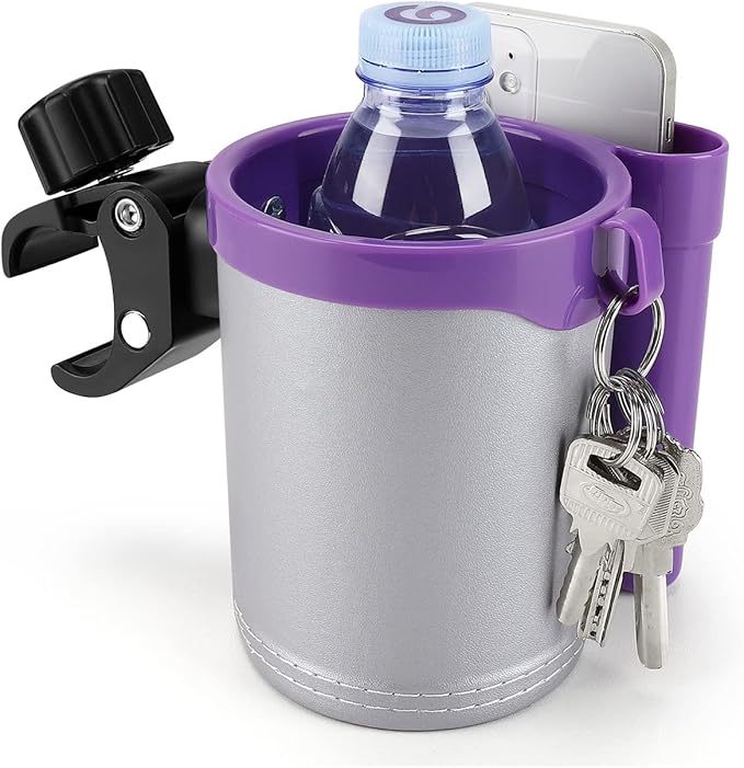 Accmor Stroller Cup Holder with Phone Keys Holder, 3-in-1 Universal Cup Holder, Drinks Bottle Holder for Stroller, Bike, Wheelchair, Walker, Scooter