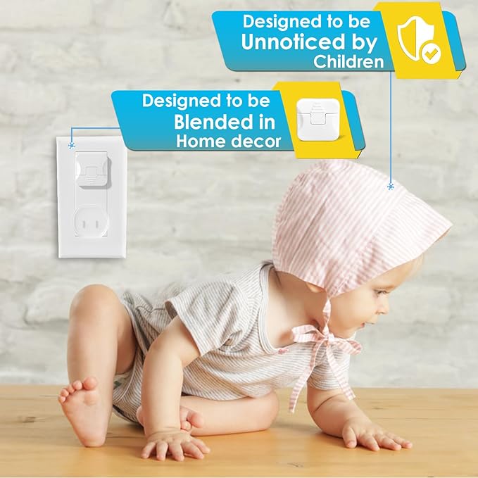 Babepai Outlet Covers Baby Proofing 42-Pack White, Child Proof Electrical Protector Safety Baby Safety Plug Covers