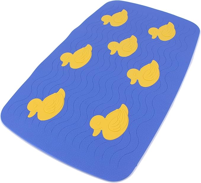 SafeLand Patented Non-Slip Bath, Tub, Baby Mat, TPR Material, Eco-Friendly, Non-PVC, Color Combo, Machine Washable, No-Odor, with Powerful Gripping Suction Cups, Duck-34 (16"x27")