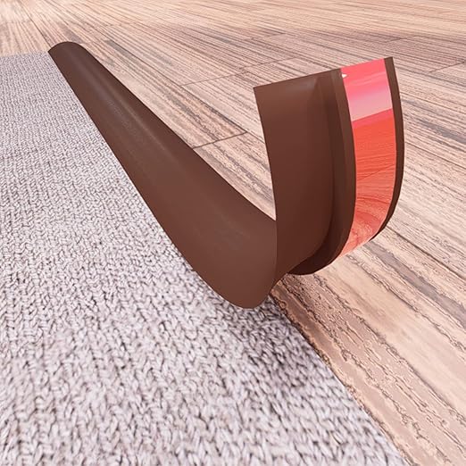 COUKIU 3.28FT PVC Floor Transition Strip, Peel and Stick Molding Trim for Threshold Transitions with a Height Less Than 5 mm/0.2in, Carpet & Floor Edging Trim, Carpet to Tile Transition Strip(Brown)