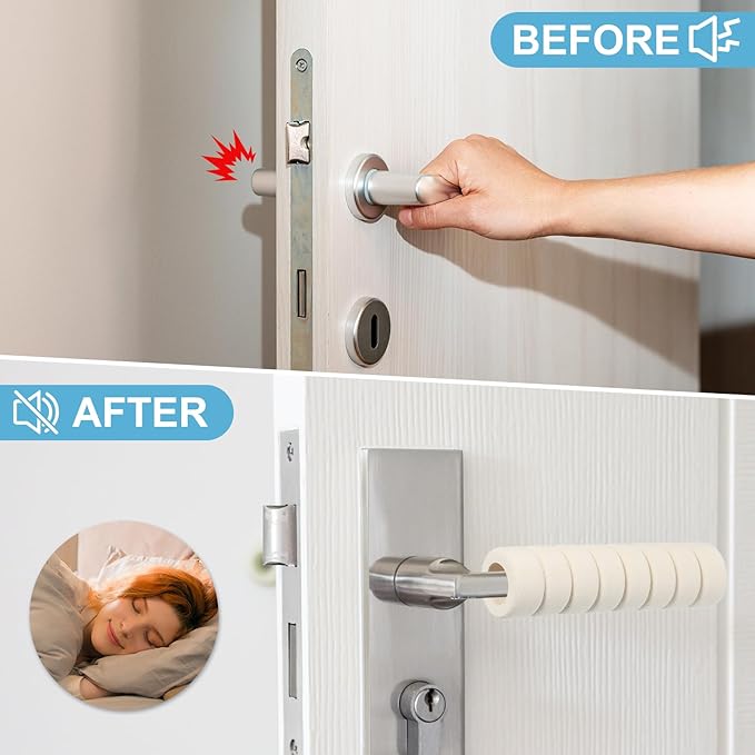 PATIKIL EVA Foam Door Handle Cover, 6 Pcs Anti-Collision Door Knob Spiral Covers Door Handles Protective Safety Cover Guard Sleeve for Bedrooms Bathrooms Offices Furniture, Purple