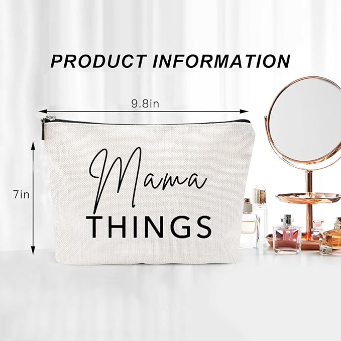 Mama and Baby Bag Set Canvas Pouch Set Keepsake for New Mothers Travel Toiletry Bag for Baby Stuff, Mother's Day Gifts, Set of 2
