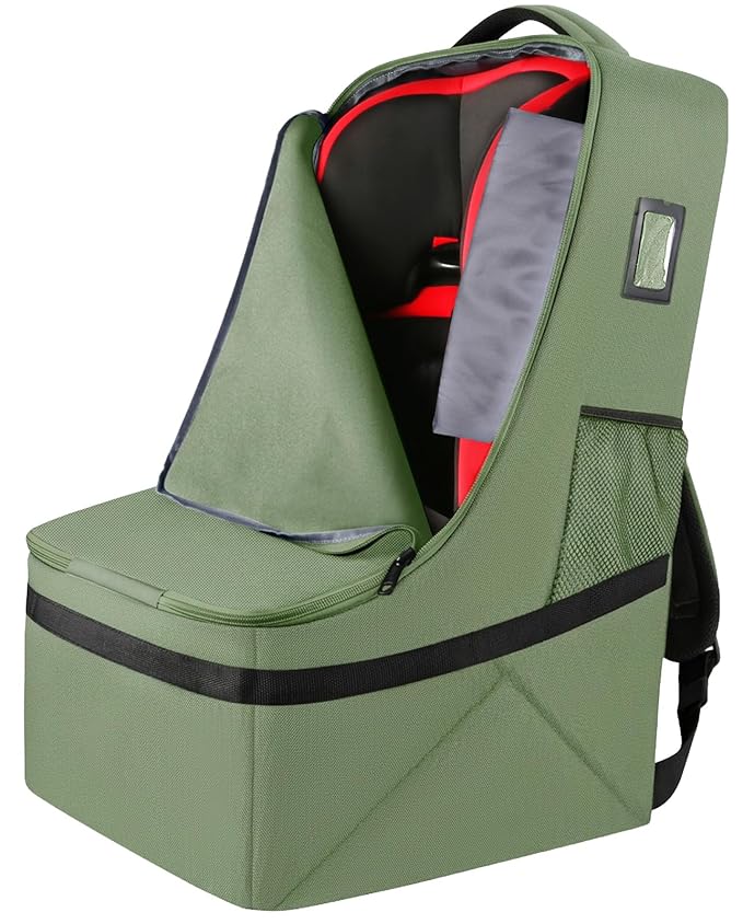 YOREPEK Padded Car Seat Bags for Air Travel, Car Seat Travel Backpack with Shoulder Straps, Gate Check Carsat Bag, Baby Travel Essentials for Flying