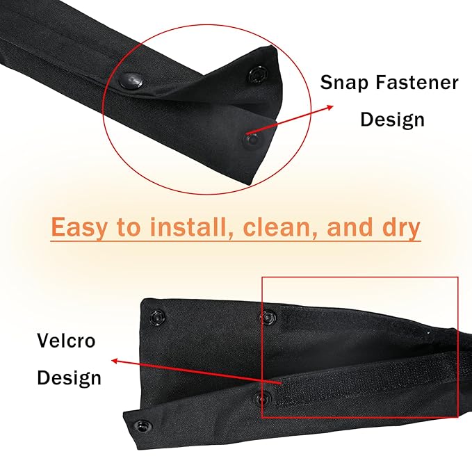 2PCS 26.4inches Armrest Handle Cover,Pushchair Handlebar Sleeve,Universal Protective Stroller Bumper Bar Covers Replacement Accessories Removable Toddler Pram Dust Proof Handle Gloves(Black)