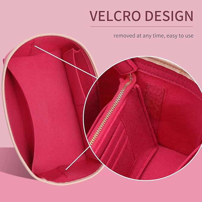 Doxo Purse Organizer Insert, Bag Organizer for Tote & Purse, Bag in Bag, Perfect for Speedy 25 Neverfull PM and More(Rose-M)