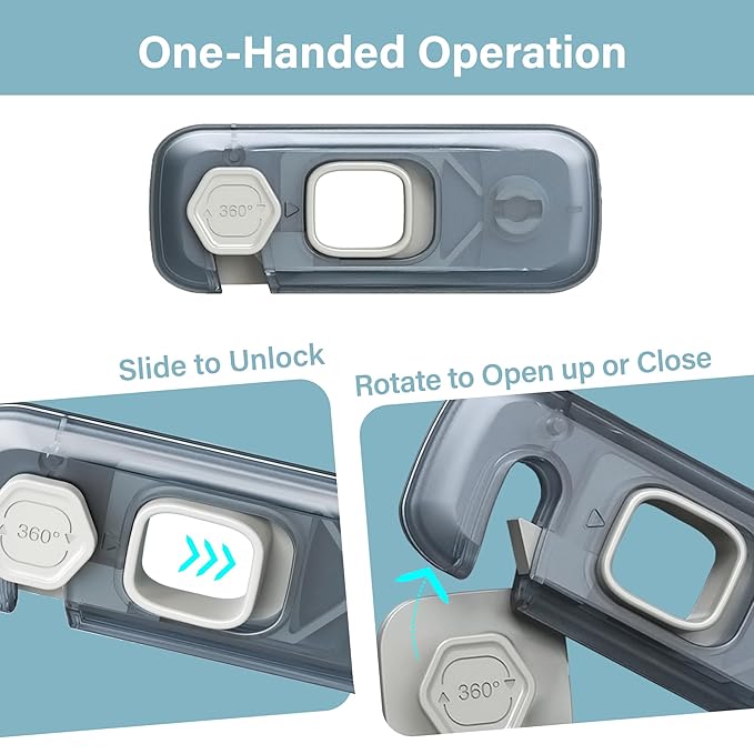 Heart of Tafiti 5 Pack Childproof Refrigerator Lock, French Fridge Door Latches, Baby Safety Locks for Cabinet, Cupboard, Drawers, Dishwasher, Oven, Closet, Strong Adhesive-Easy to Install, Clear