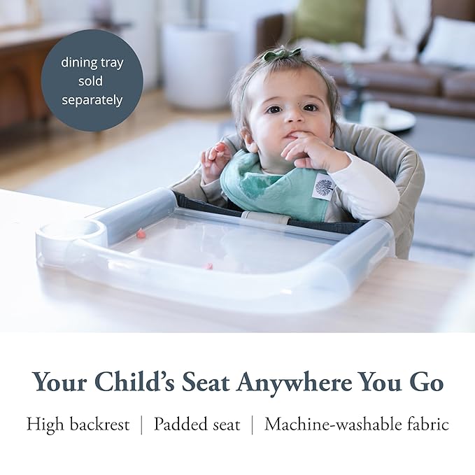 Inglesina Fast Table Chair, Cream - Portable Baby High Chair - for Babies & Toddlers up to 37 lbs - Collapsible Design - Fits Tables 0.8'' to 3.5'' Thick - Compact & Easy to Use - Travel Bag Included