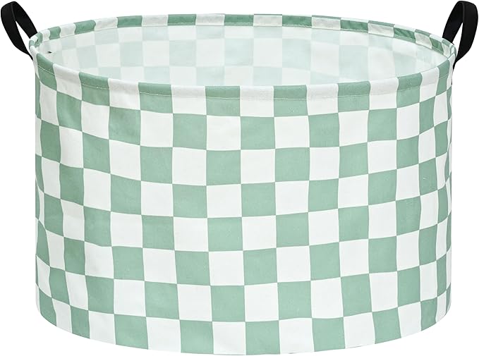 MAIZMZ Checkered Storage Basket Extra Large 80L Kids Hamper Baby Laundry Basket Waterproof Toys Car Organizer Collapsible Canvas for Home/Dorm/Pet/Office/Closet/Shelf/Gift Baskets