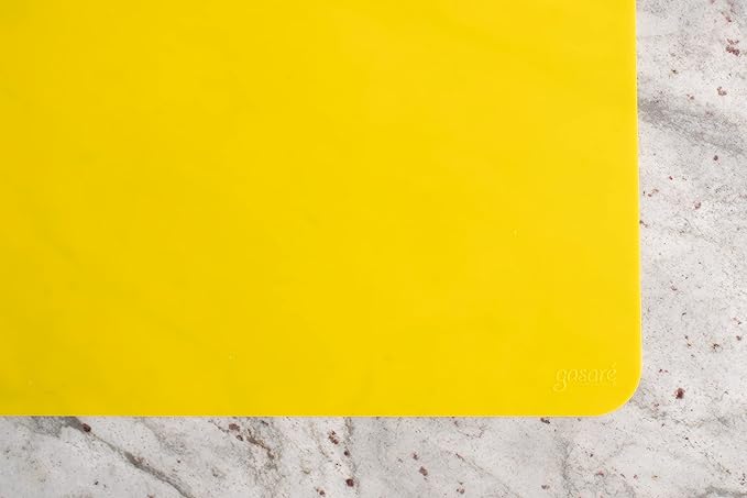 GASARÉ, Placemats Set of 4, Silicone Placemats, Table Mats, Non-Slip, Easy to Clean, Heat Resistant, Flexible, 20% Thicker, 16 x 12 inches x 1.1mm, Yellow