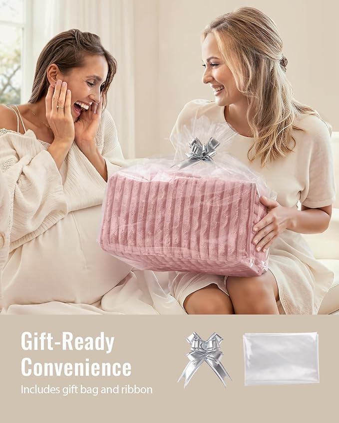Blissful Diary Flannel Diaper Caddy Organizer, included Gift Packaging, Cozy Nursery Storage Basket, Gift for Baby Shower, Newborn Essentials, Blush Pink