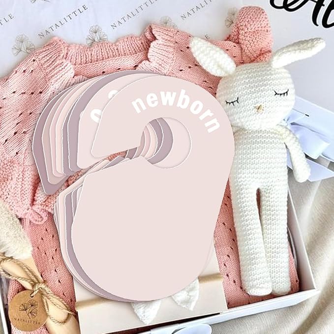8 Pack Baby Closet Dividers – Pure Green Nursery Organizer for Baby Clothes 0-24 Months, Closet Size Markers, Baby Clothing Organizer for Nursery (blush)