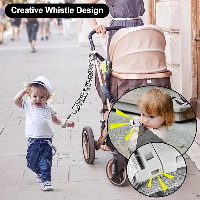 Accmor Anti Lost Wrist Link with Induction Lock, Reflective Kids Wrist Leash for Baby, Upgraded Toddler Leash, Child Walking Wristband Leashes with Magnetic Unlock Design for Outdoor Travel (6.5ft)