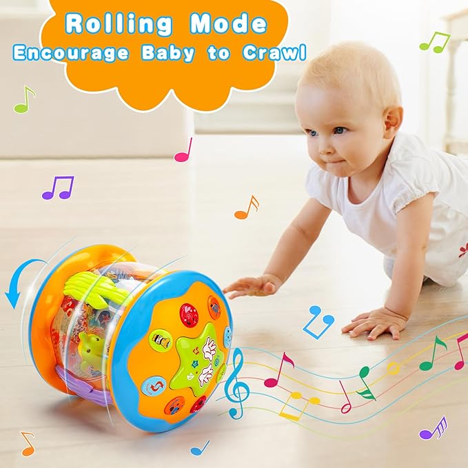 Baby Toys 0-6 Months Ocean Rotating Projector Musical Light Up Tummy Time Toys for Infants 0-3 4 5 6 7 8 9 Months Baby Aquarium Crawling Toys 6-12 Month Boys Girls 1 2 Year Old Birthday Newborn Gifts