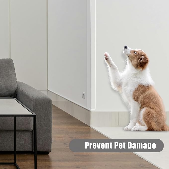 4 PCS Wall Corner Protectors,Self-Adhesive Plastic Baby Corner Protectors & Edge Protectors for Wall,Furniture, Door,Tables,Windows,Corner Covers for Baby Safety (4cmx42cm/1.57inx16.5in)