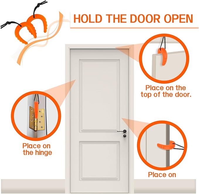 4 Pcs Rubber Door Stopper Wedge,First Responder Door Stops for Police & Firefighter and Emergency Medical Services Gear Accessories Durable Door Stoppers & Wedges（ 2 Black & 2 Orange）