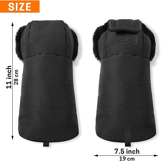 Aurya Stroller Gloves, Universal Stroller Warmmuffs, Winter Anti-Freeze Warm Mittens for Pram, Stroller, Pushchair Handbar
