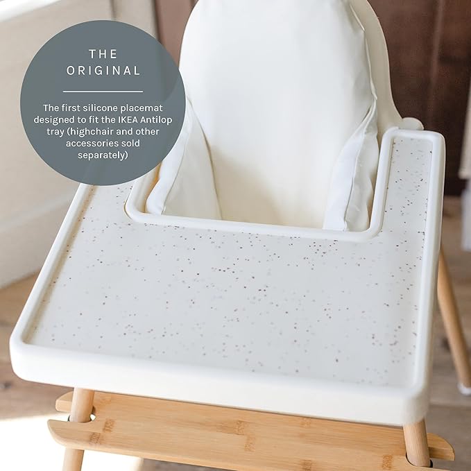 Yeah Baby Goods Placemats Compatible with The IKEA Antilop Highchair (Brown Speckle) - Food-Grade Silicone Highchair Tray Mat – Easy to Clean, High Chair Accessory