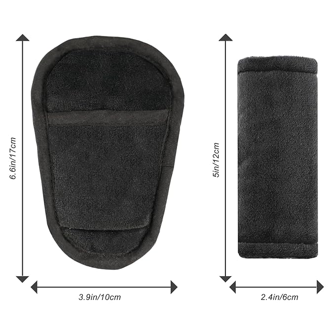 Car Seat Straps Pads for Baby Boys 3 Pieces,Super Soft Car Seat Strap Covers Kids,Man Fai Sky Infant Carseat Shoulder Pading, Hip Support for All Car Seats, Pushchair, Stroller(Black)
