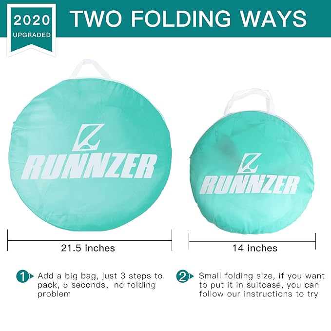 L RUNNZER Crib Pop Up Tent Baby Safety Mesh Cover Mosquito Net Toddler Bed Canopy Netting Cover Protect Baby from Biting and Falling, Emerald, 51 x 51 x 27 Inch