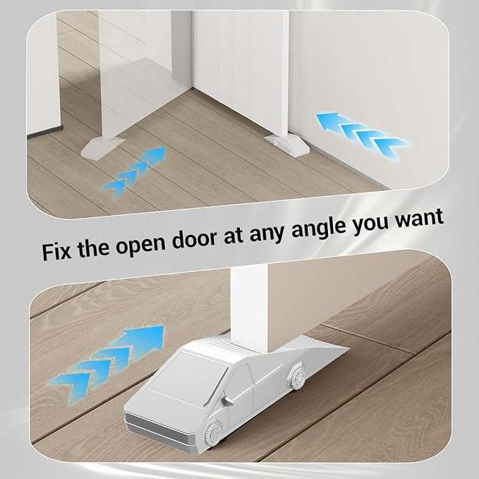 2Pc Funny Tesla Cybertruck Door Stoppers for Bottom of Door, Anti-Slip Rubber Heavy Duty Door Stop Wedge, Large Doorstop 2 inches High Gate Holder Suits Any Floor＆ As a Gifts