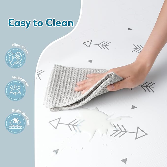 PIGLOG Baby Foam Play Mat-72”x 48” Baby Playmat,6-Piece Interlocking Foam Floor Tiles,Puzzle Mat for Infants and Toddlers,Waterproof,Non Toxic Play Mat for Tummy Time Mat(Arrow)