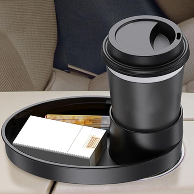 Keenso Car Seat Snack Tray,Portable Travel Rotating Cup Holder Plate for Car Seats, Booster,Stroller (#11)