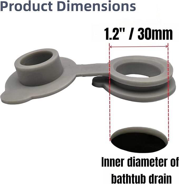 COLDDD Bathtub Stoppers, Silicone Bathtub Stopper, Fits Most Baby Bathtubs, 5 Sizes of Baby Bath tub Plugs (1.2'' I.D.)