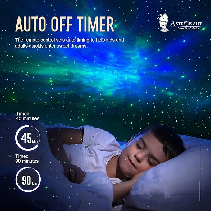 Galaxy Projector for Gaming Room Decor - Black Astronaut Star Projector, Cool Stuff for Men's Bedroom Accessories, LED Nebula Light with Remote, for Teen Boys & Gamers