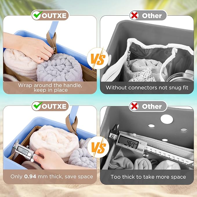OUTXE Beach Bag Organizer Compatible with Baby Bogg Bag Accessories Inserts, Lightweight Mesh Insert Divider Pouch for Small Bogg Bags, Beach Tote Bags Insert for Organizing