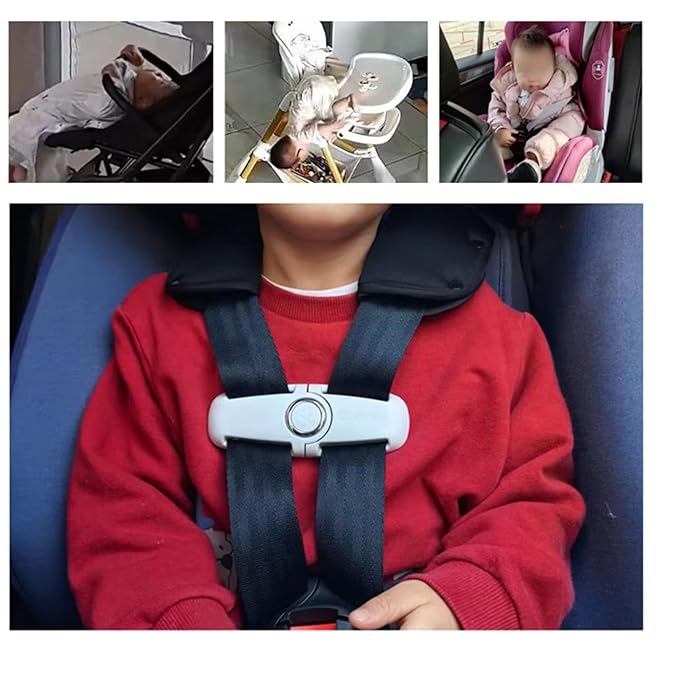 Seat Chest Harness Clip Car Seat Safety Belt Clip Buckle Lock Stroller Chest Clip Universal Replacement for Kids Trend Adjustable Guard (Gray-N)