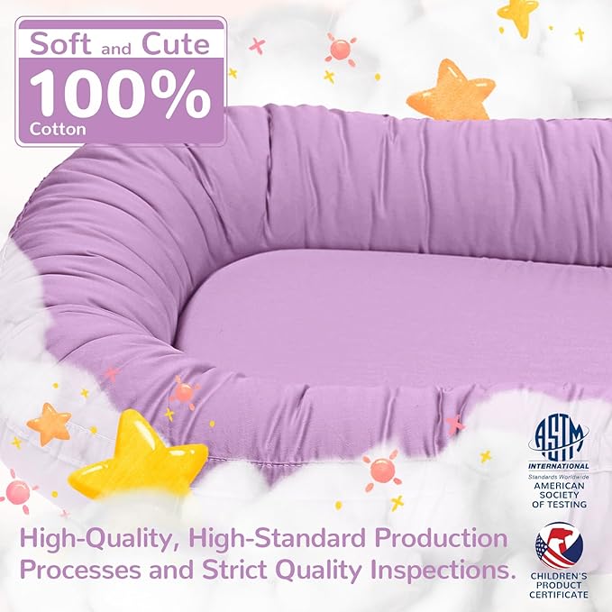 EAQ Baby Lounger, Infant Lounger for Newborn,Portable Baby Nest Cover Breathable & Soft, Newborn Essentials